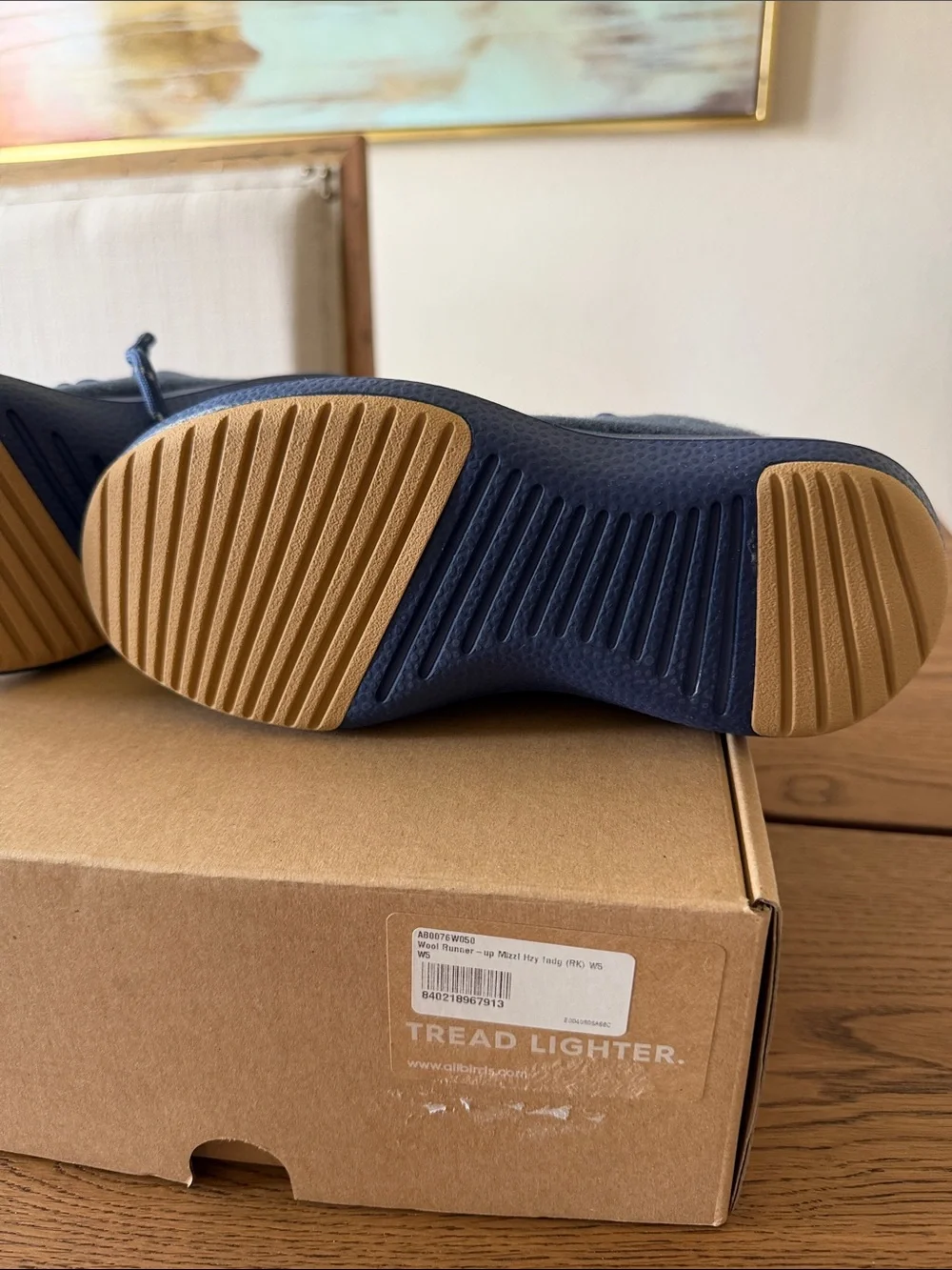 Unisex men and women’s Navy Wool Runner up mizzle - Comfort Lace-Up
